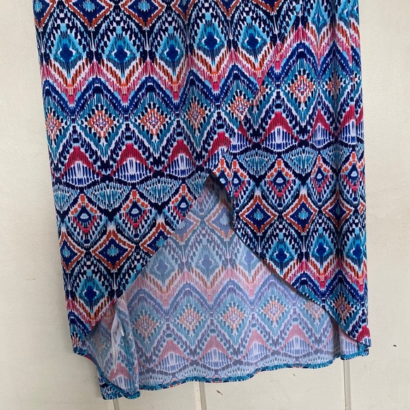 Tommy Bahama, Prima Peacock Halter Midi Dress, Amalfi Sea, Blue, Teal, Red Multi - Picture 6 of 11